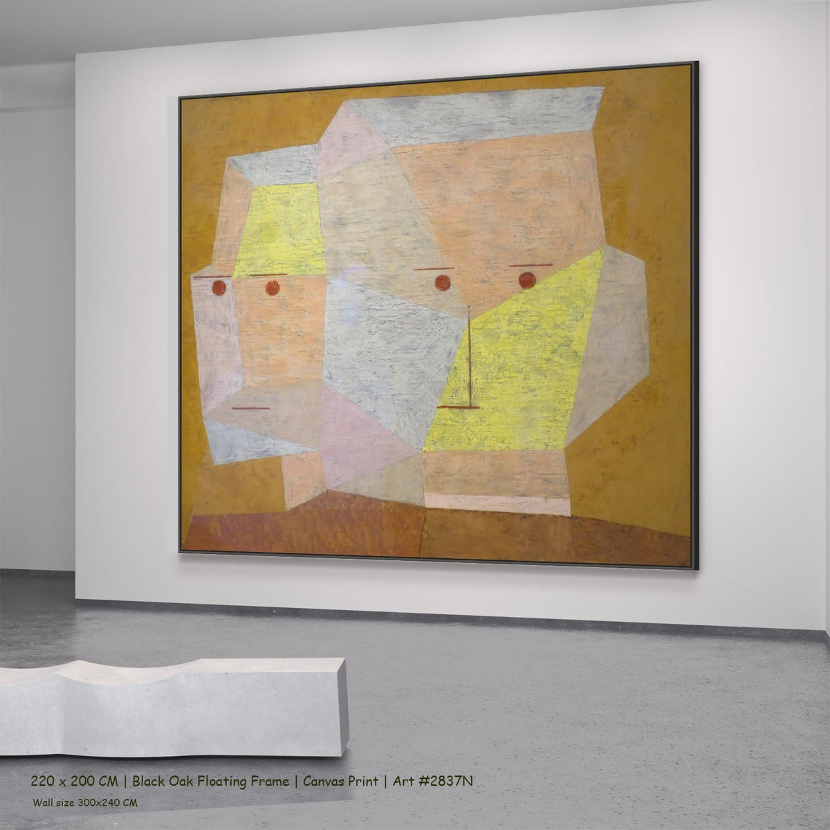 Paul Klee, Two Heads — 220x200 black oak floating frame 3