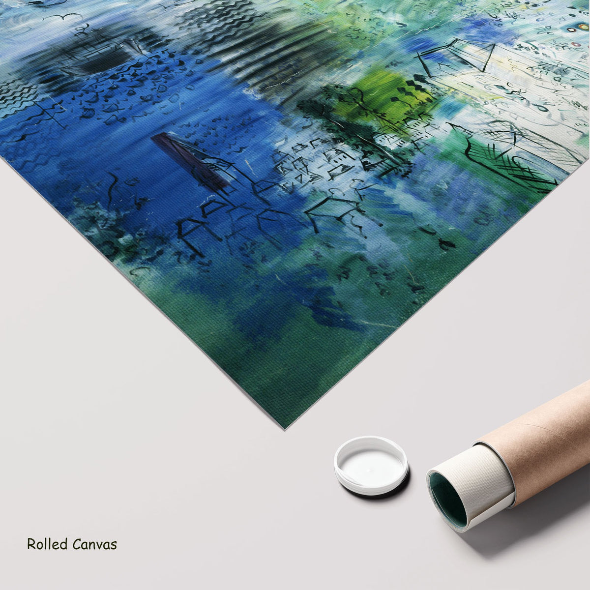 Le Cours de la Seine by Raoul Dufy as a large rolled green and blue Fauvist canvas print