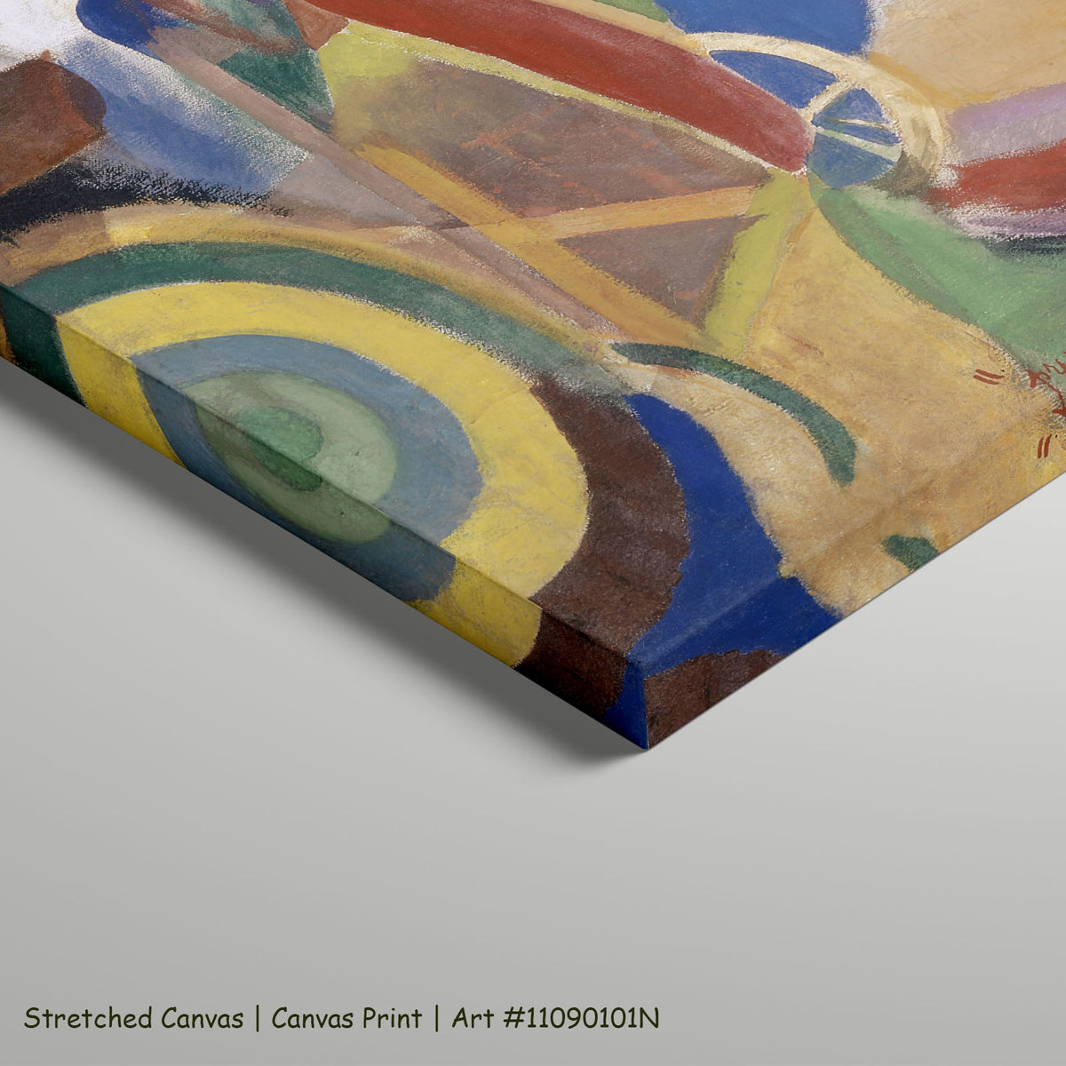 Hommage to Blériot by Robert Delaunay as a large stretched yellow and green Cubist Abstract canvas print