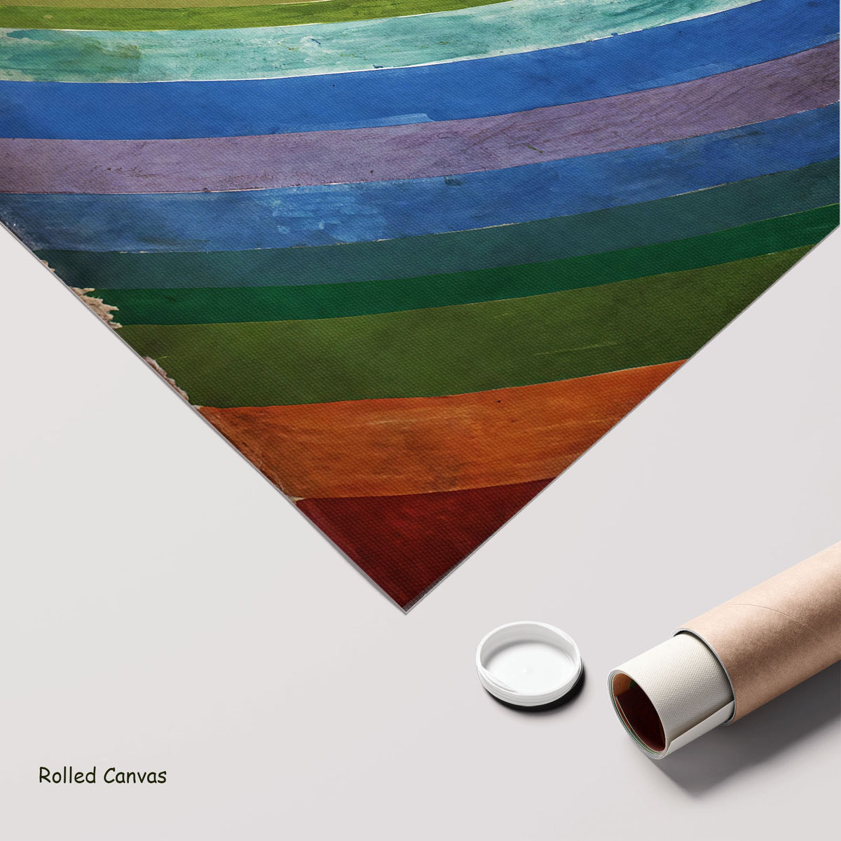 Rythme n°2, décoration pour le salon by Robert Delaunay as a large rolled blue and orange Abstract canvas print