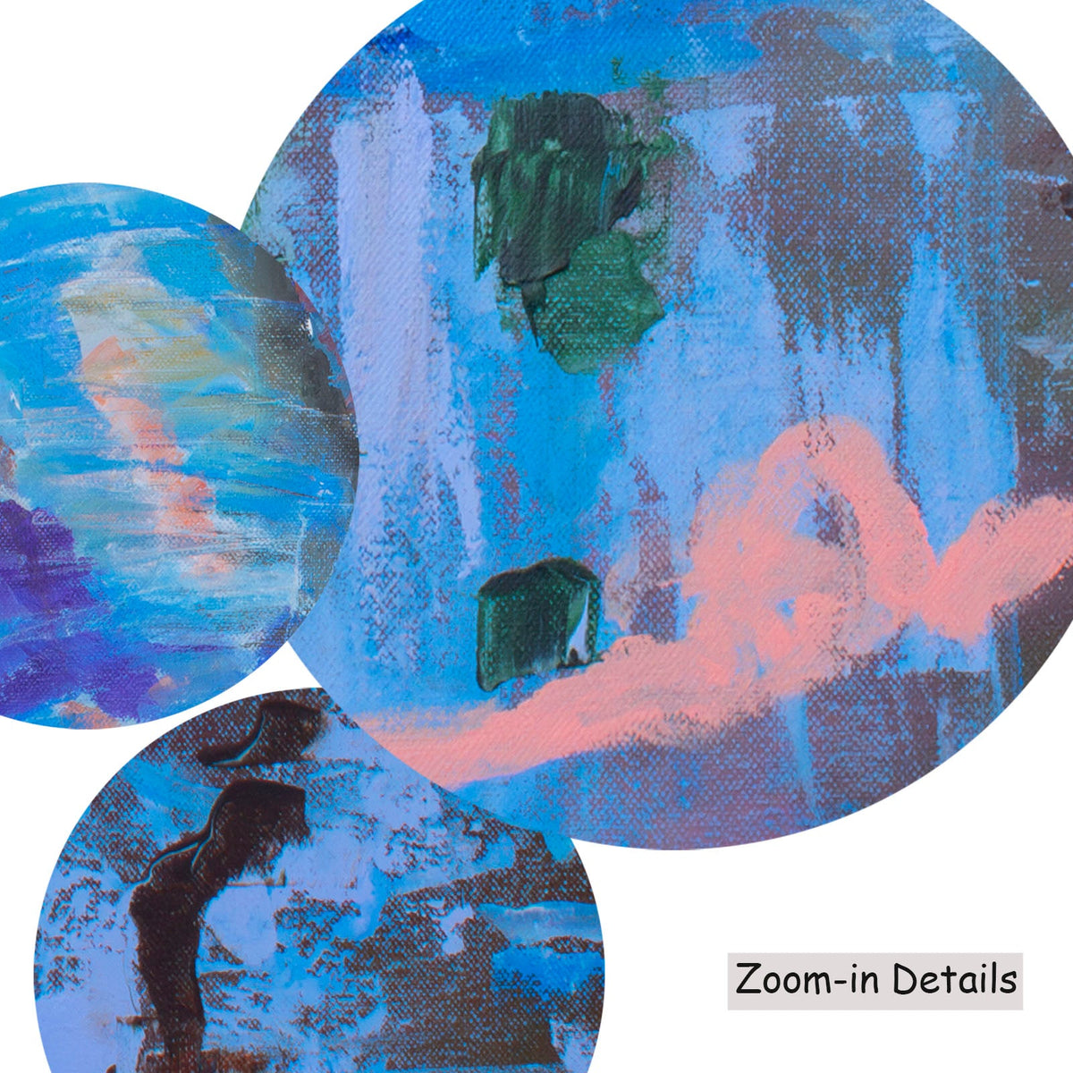 Summer Jiang — Against the Tide canvas — close-up of brushwork texture and surface