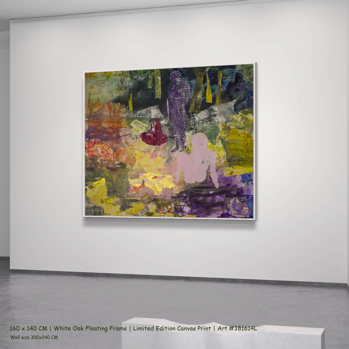 Summer Jiang — As We Are Abstract canvas wall art in a white oak floating frame, 160 × 140 cm