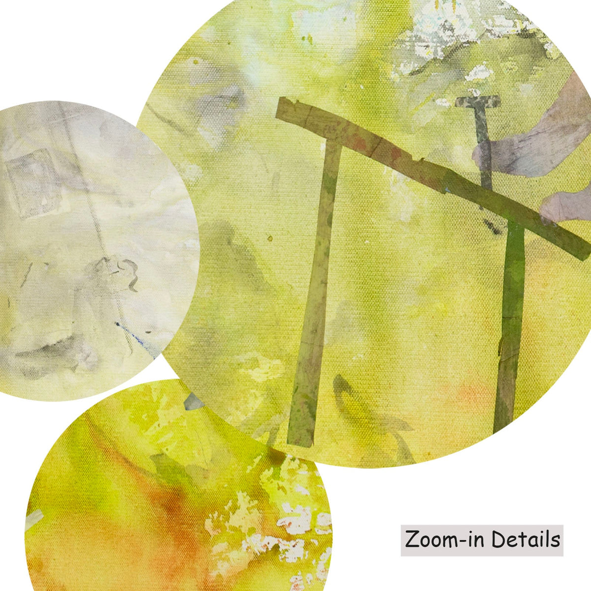 Summer Jiang — Between the Old and New canvas — close-up of brushwork texture and surface