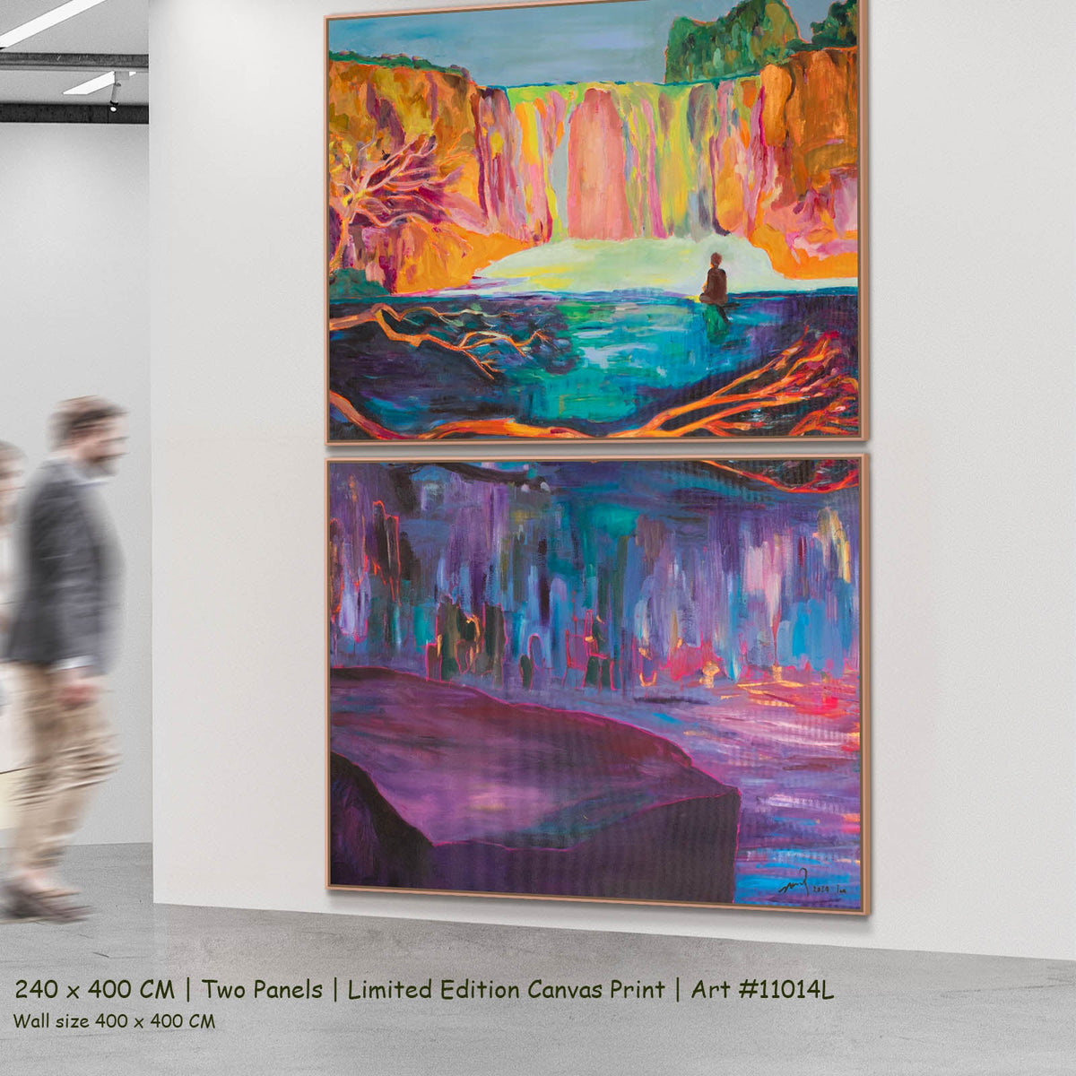 Summer Jiang — Between Two Worlds Large Scale Contemporary two-panel canvas wall art set