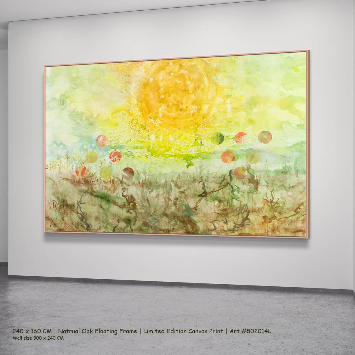 Summer Jiang — Cycle Without Resistance Contemporary canvas wall art in a natural oak floating frame, 240 × 160 cm