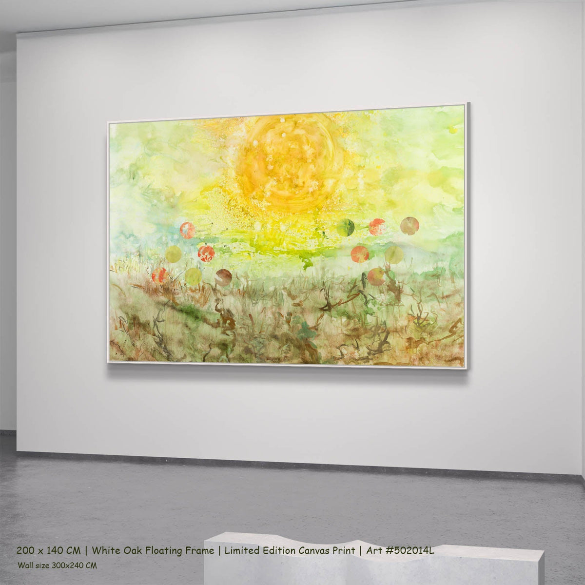 Summer Jiang — Cycle Without Resistance Contemporary canvas wall art in a white oak floating frame, 200 × 140 cm