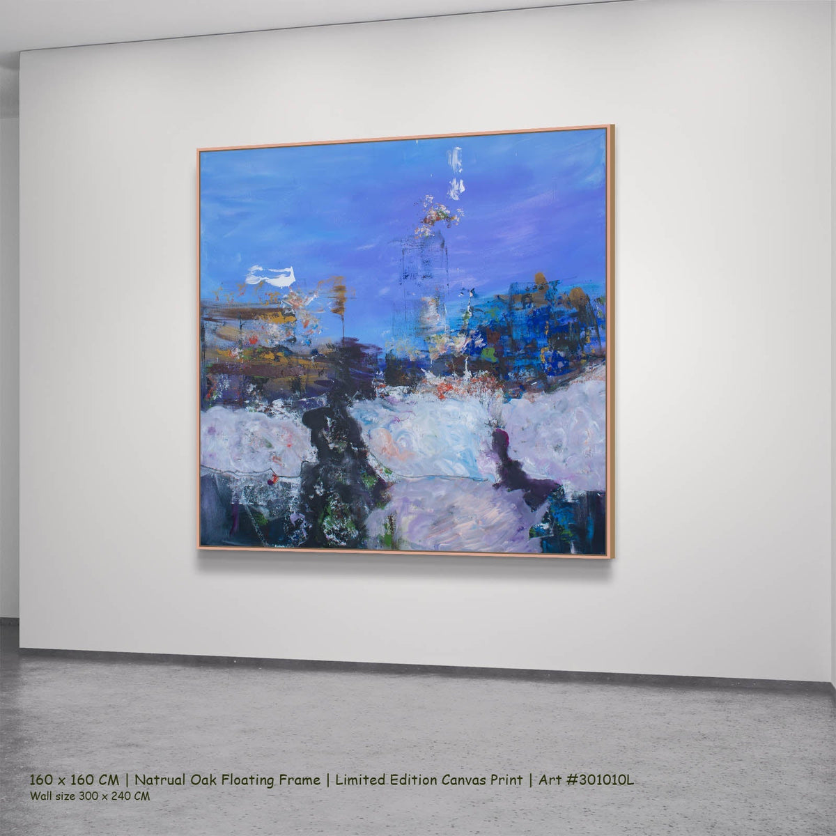 Summer Jiang — Holding On Contemporary canvas wall art in a natural oak floating frame, 160 × 160 cm