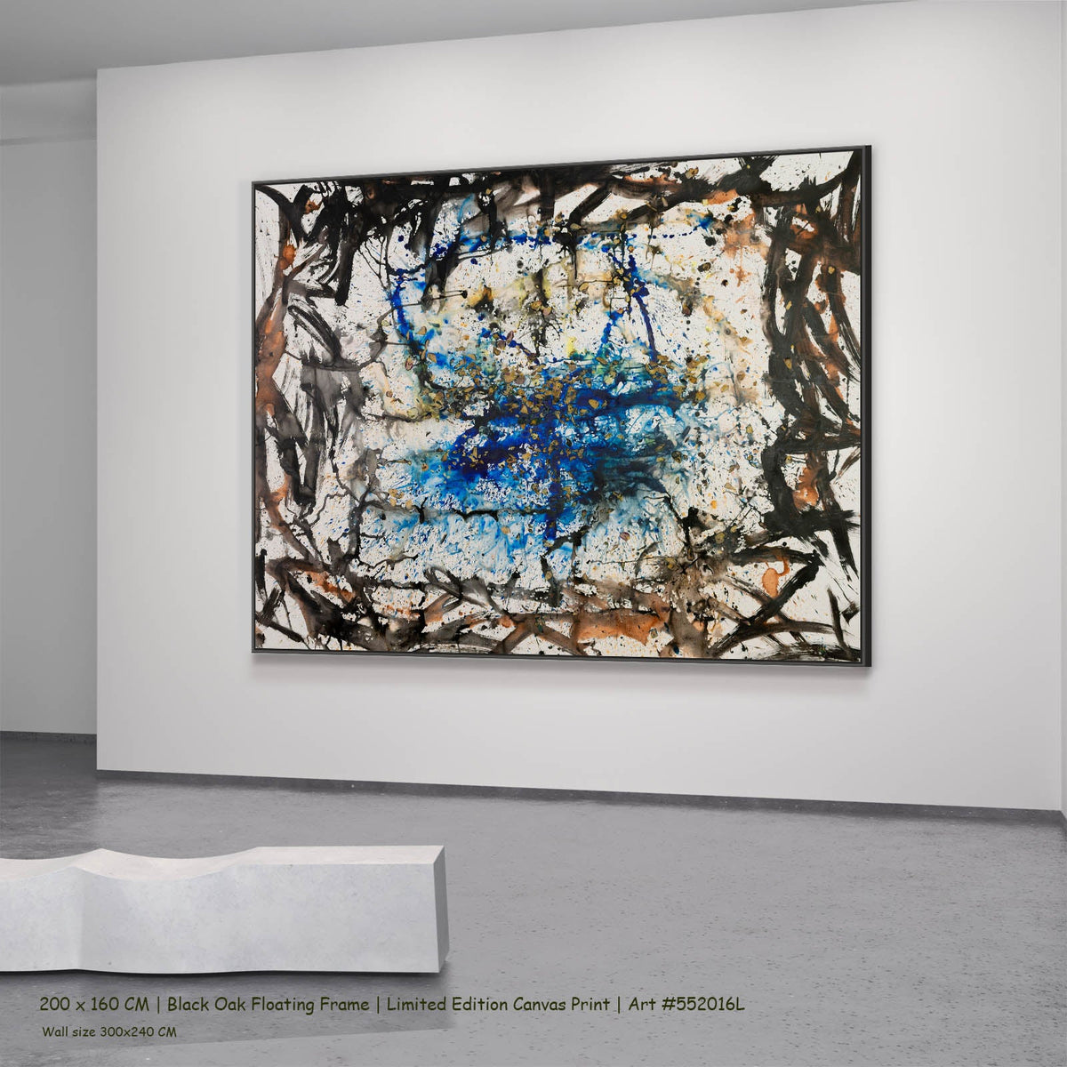 Summer Jiang — In Tragedy Life Is Beautiful Contemporary canvas wall art in a black oak floating frame, 200 × 160 cm