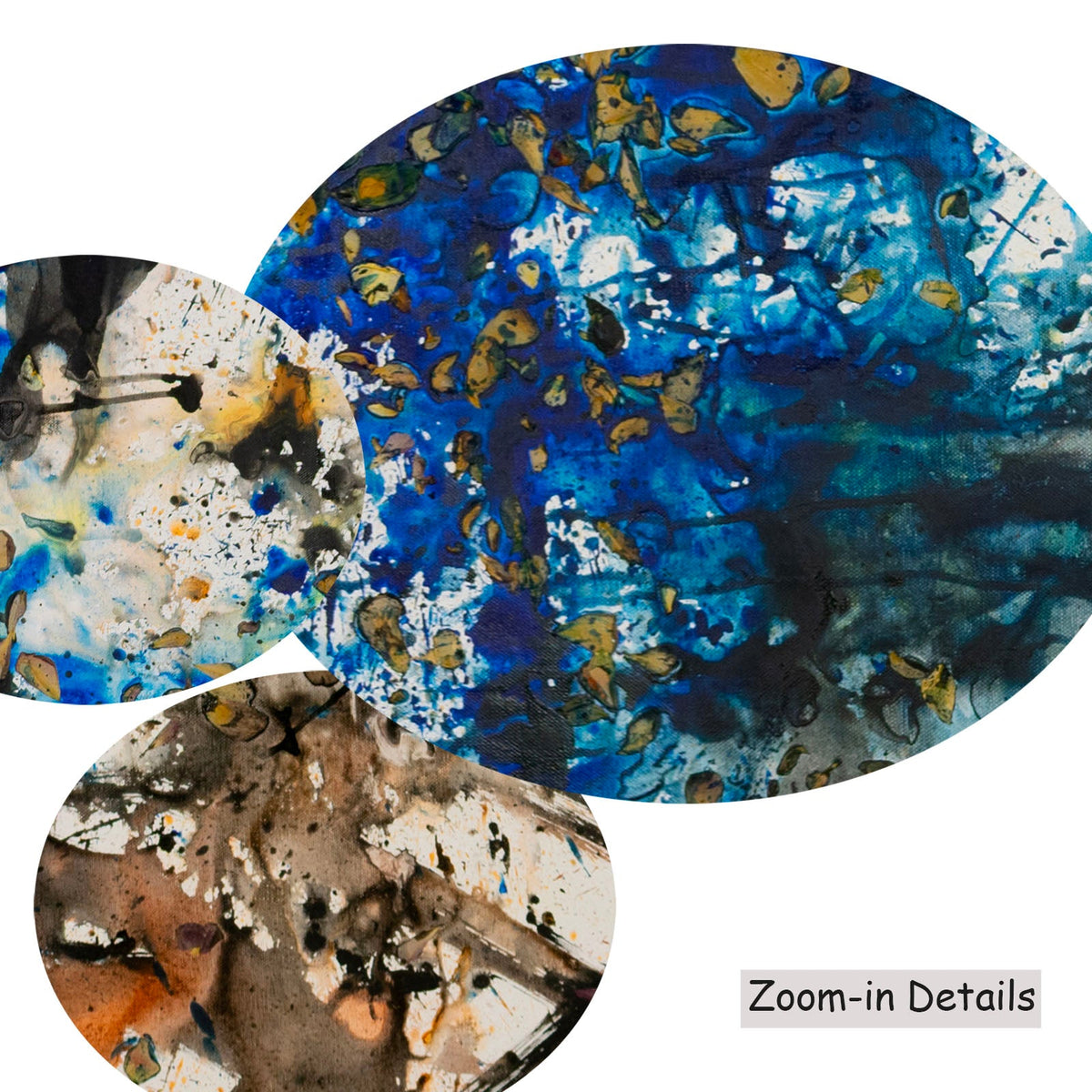 Summer Jiang — In Tragedy Life Is Beautiful canvas — close-up of brushwork texture and surface