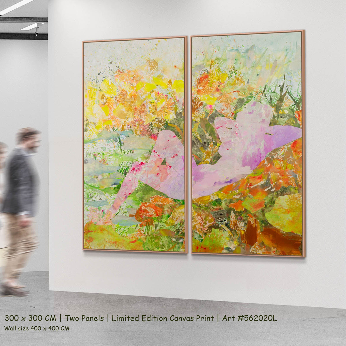 Summer Jiang — Merge Abstract two-panel canvas wall art set, 300 × 300 cm