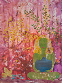 Mother Earth — purple and green Large Scale Abstract canvas wall art by Summer Jiang
