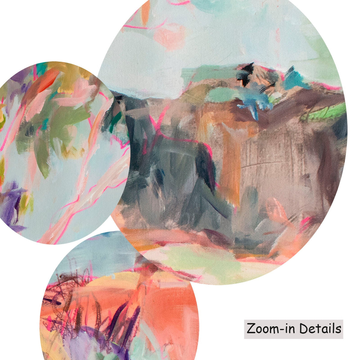 Summer Jiang — No Words canvas — close-up of brushwork texture and surface