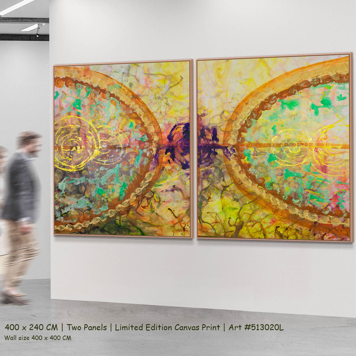Summer Jiang — π of Life Oversized Contemporary two-panel canvas wall art set