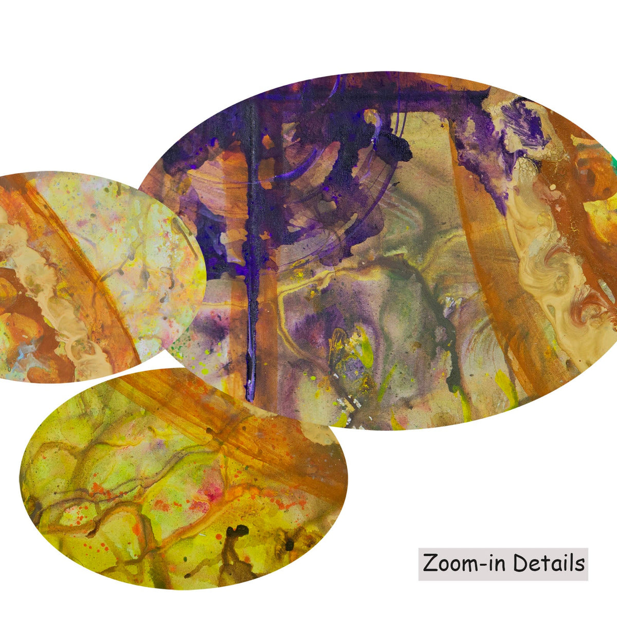Summer Jiang — π of Life canvas — close-up of brushwork texture and surface