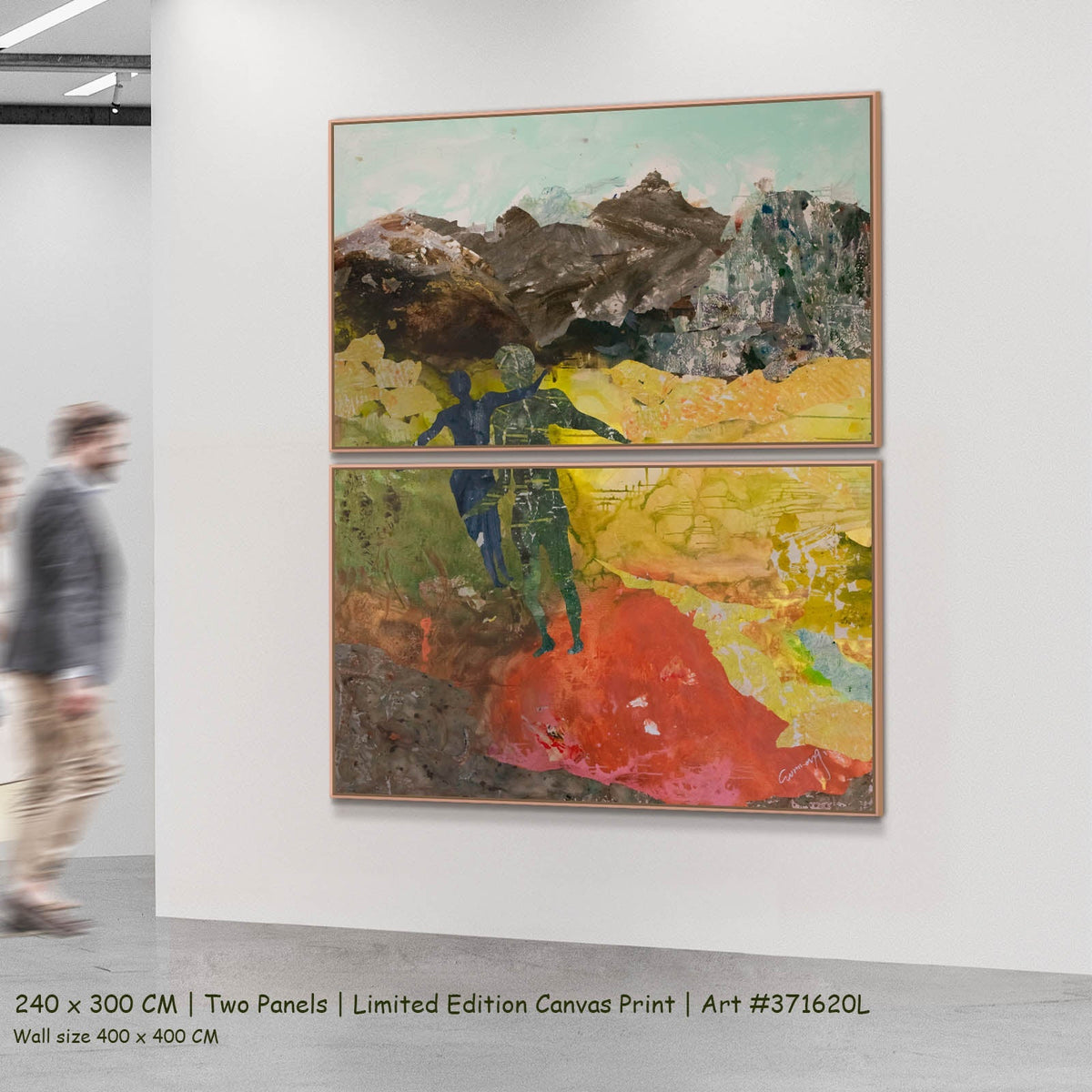 Summer Jiang — Path Becoming Contemporary two-panel canvas wall art set, 240 × 300 cm