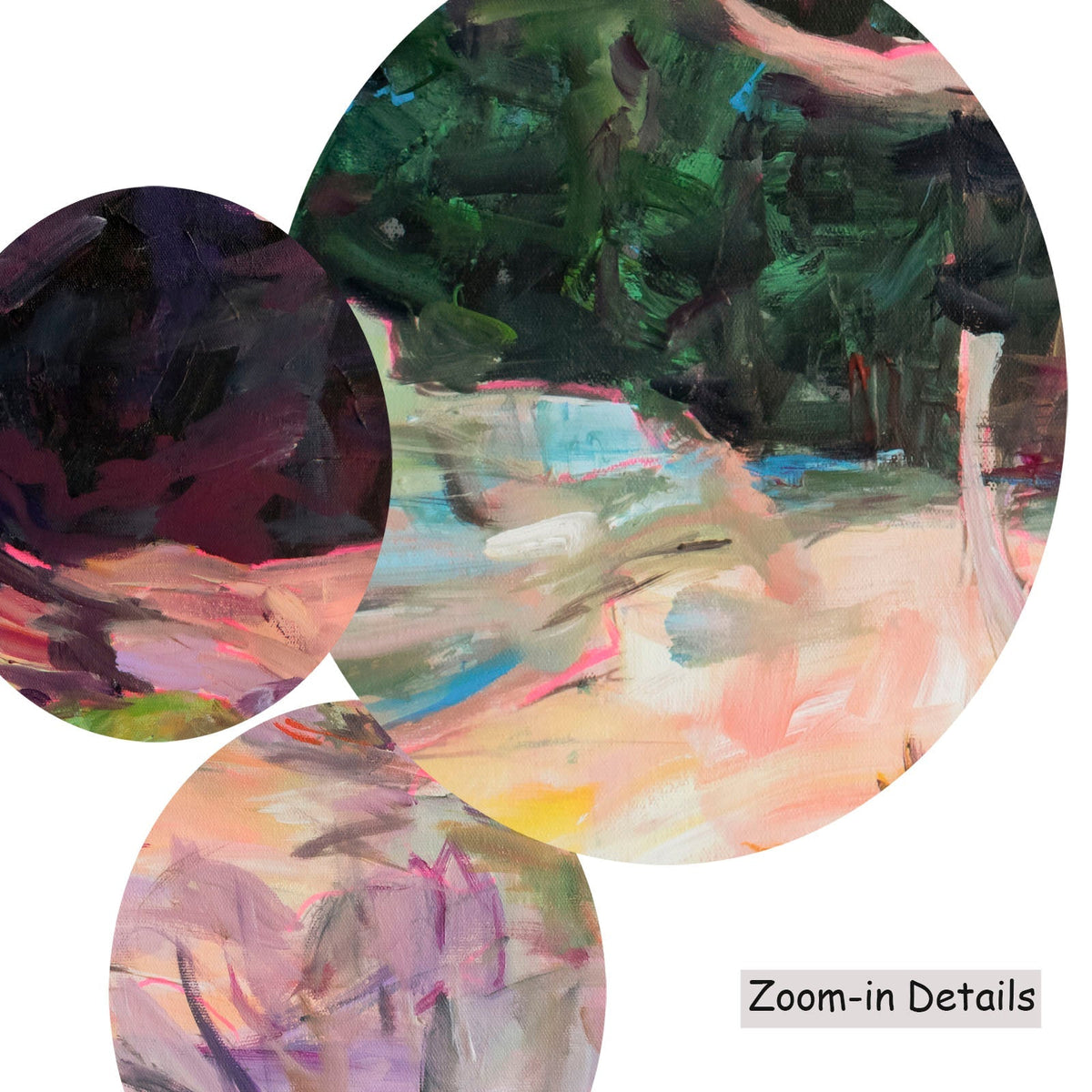 Summer Jiang — Quiet Grace canvas — close-up of brushwork texture and surface