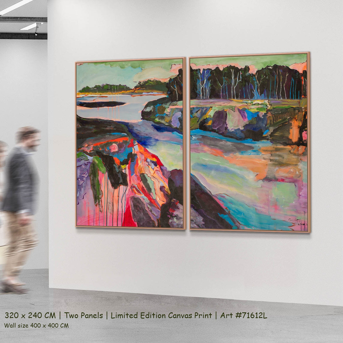 Summer Jiang — Rebellion Modern two-panel canvas wall art set, 320 × 240 cm