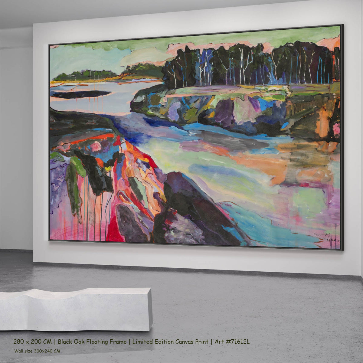 Summer Jiang — Rebellion Modern canvas wall art in a black oak floating frame, 280 × 200 cm