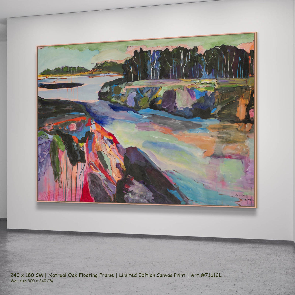 Summer Jiang — Rebellion Modern canvas wall art in a natural oak floating frame, 240 × 180 cm