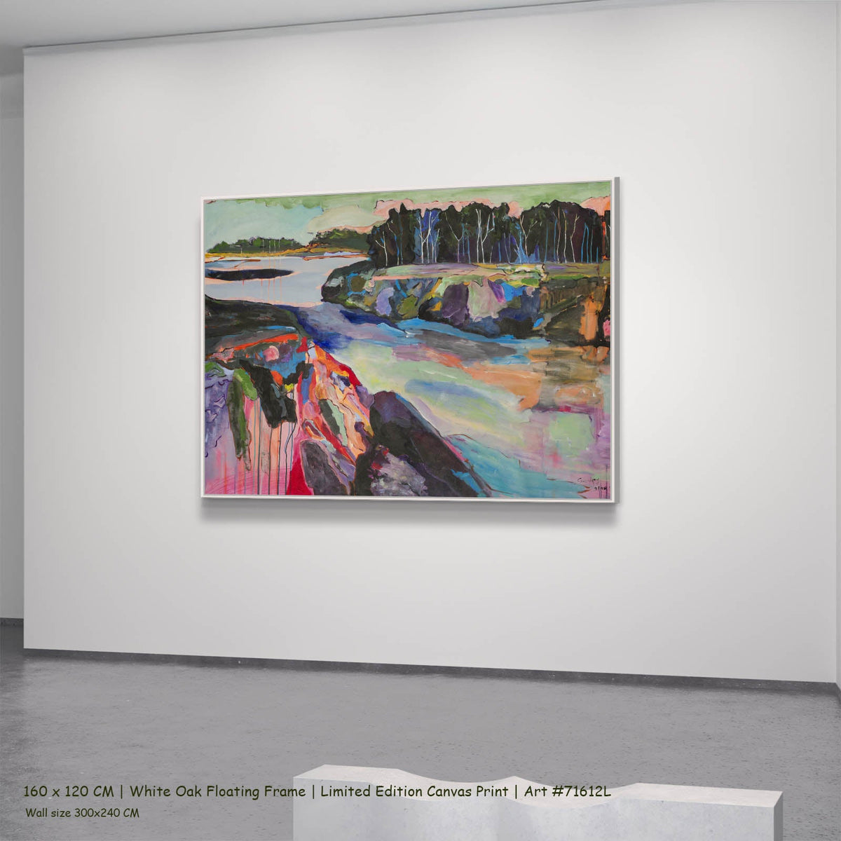 Summer Jiang — Rebellion Modern canvas wall art in a white oak floating frame, 160 × 120 cm