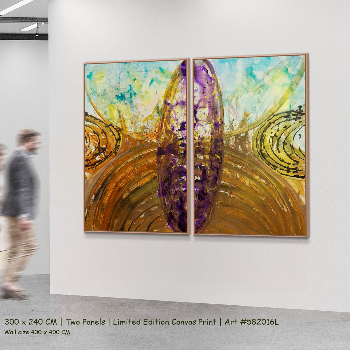 Summer Jiang — Remembrance Abstract two-panel canvas wall art set, 300 × 240 cm