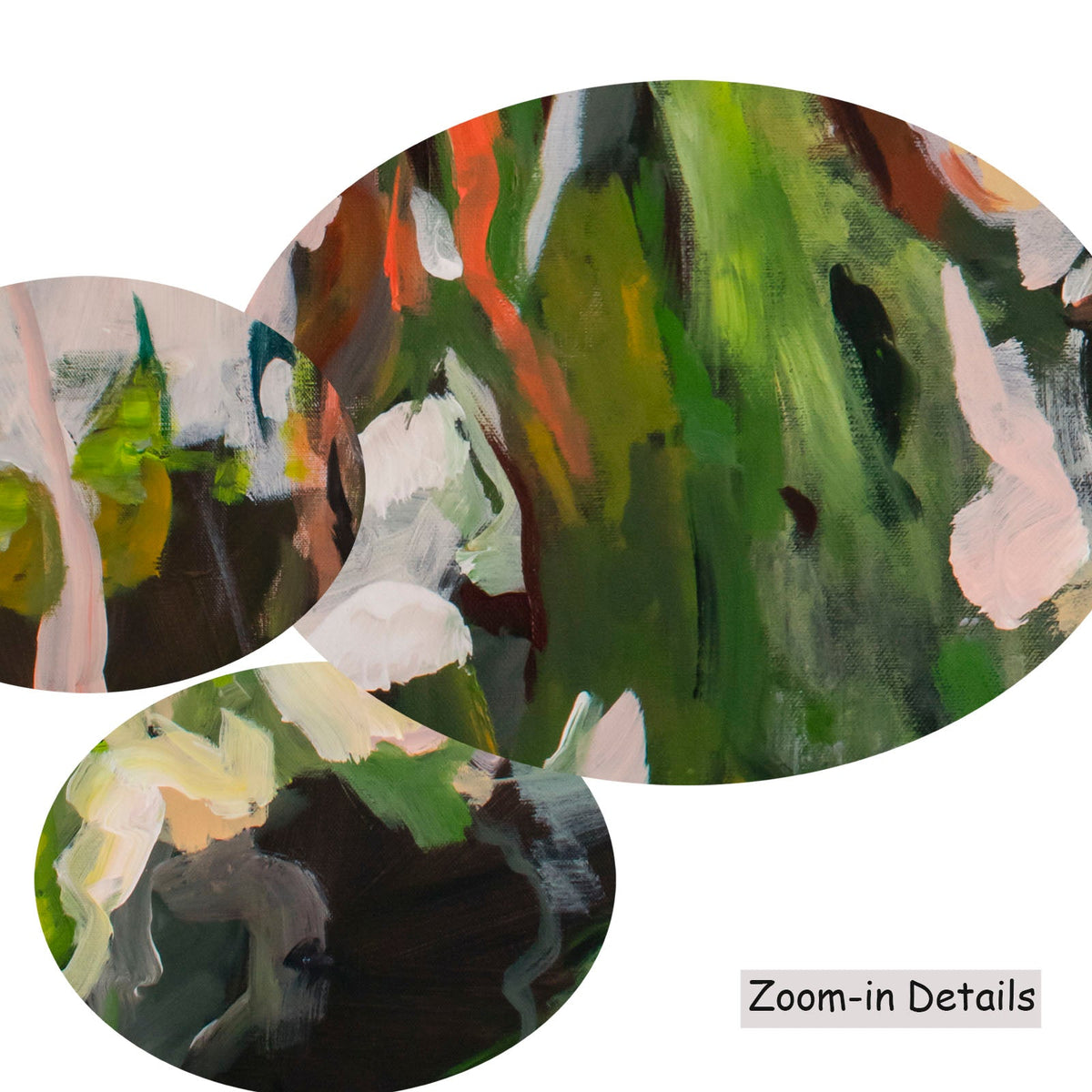 Summer Jiang — Rooted Presence canvas — close-up of brushwork texture and surface