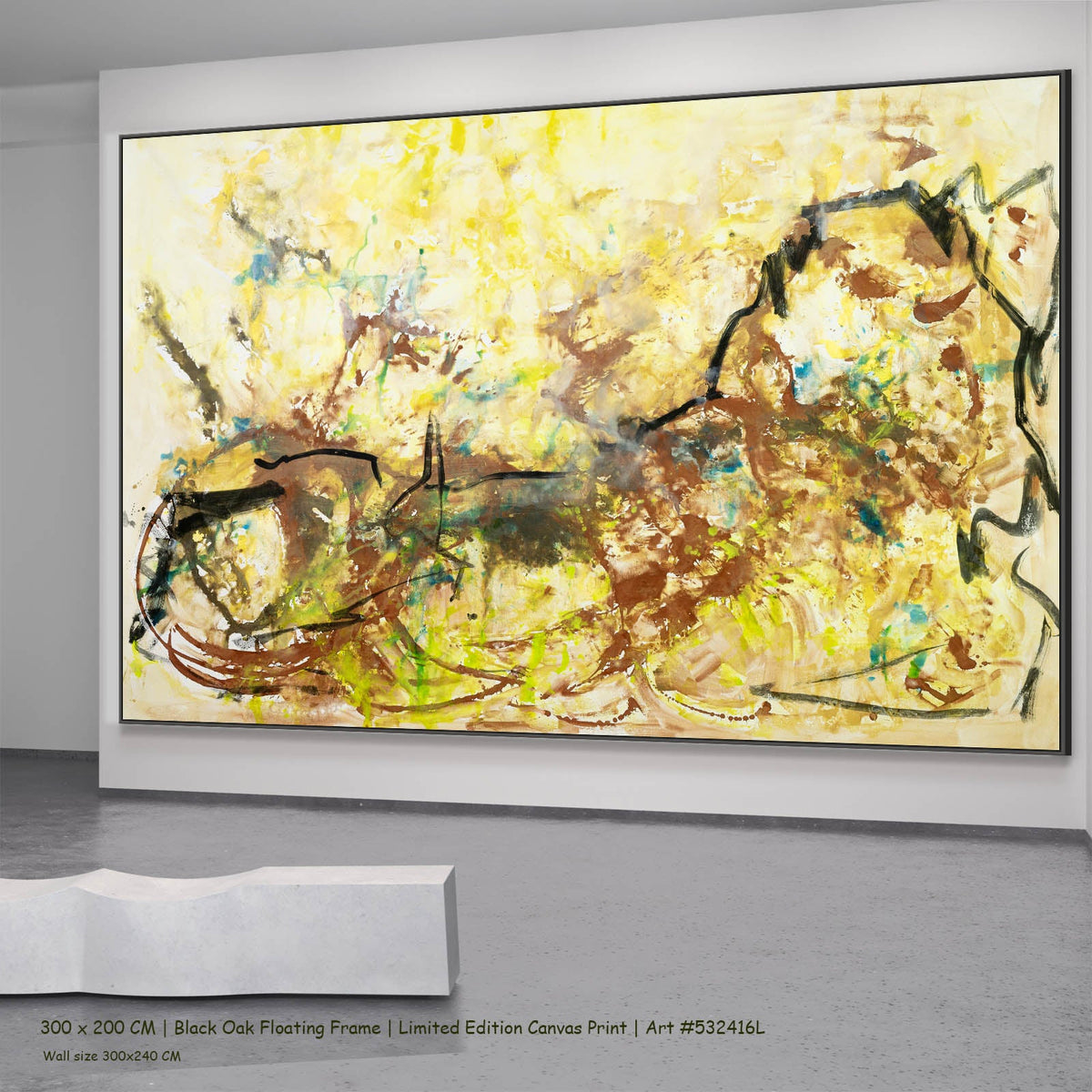Summer Jiang — The Climb Modern canvas wall art in a black oak floating frame, 300 × 200 cm