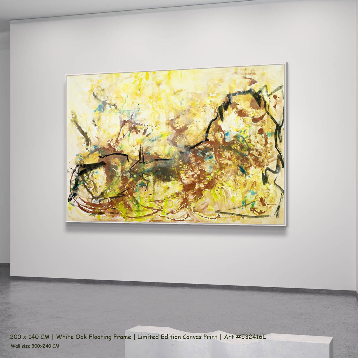 Summer Jiang — The Climb Modern canvas wall art in a white oak floating frame, 200 × 140 cm