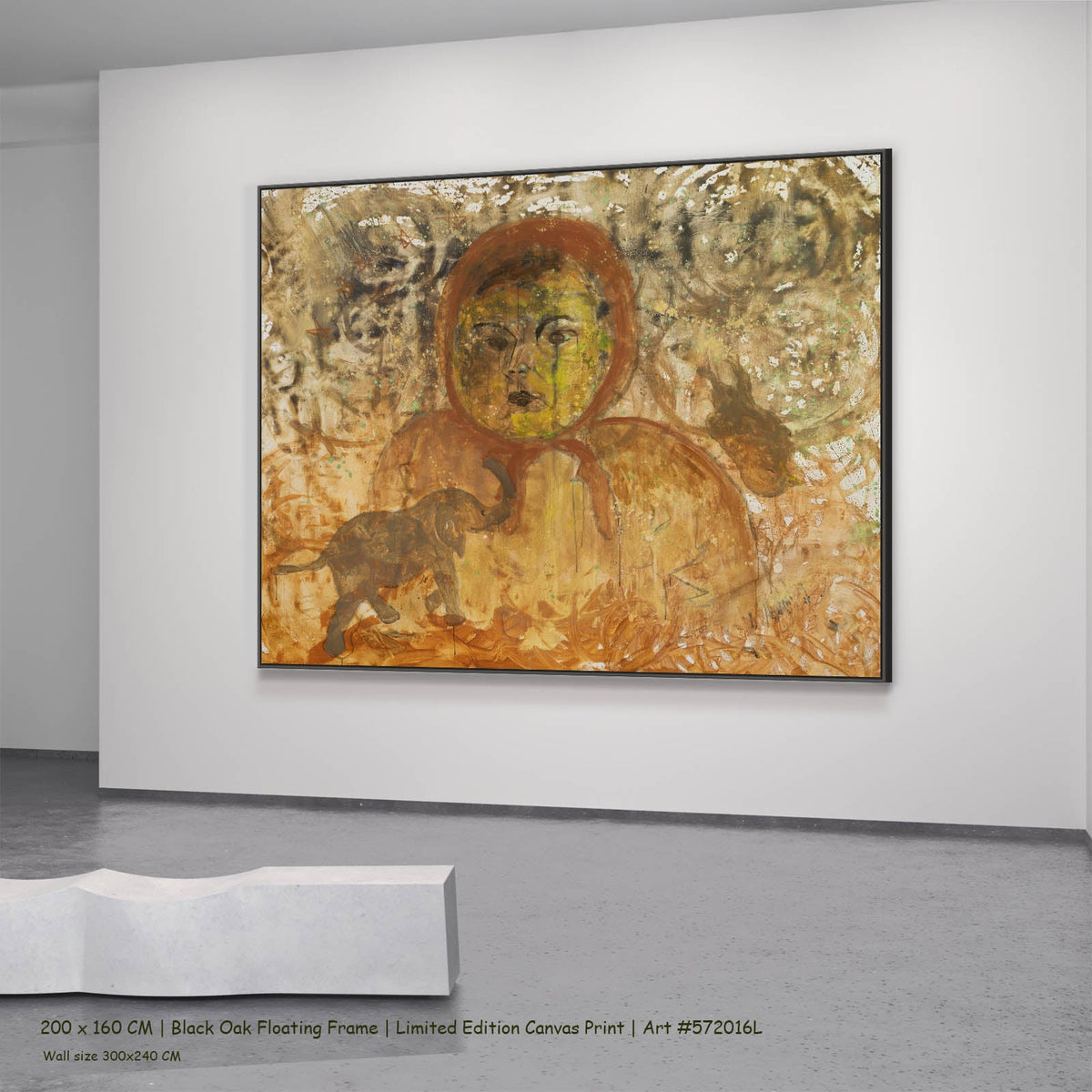 Summer Jiang — The Home I Don't Belong Modern canvas wall art in a black oak floating frame, 200 × 160 cm