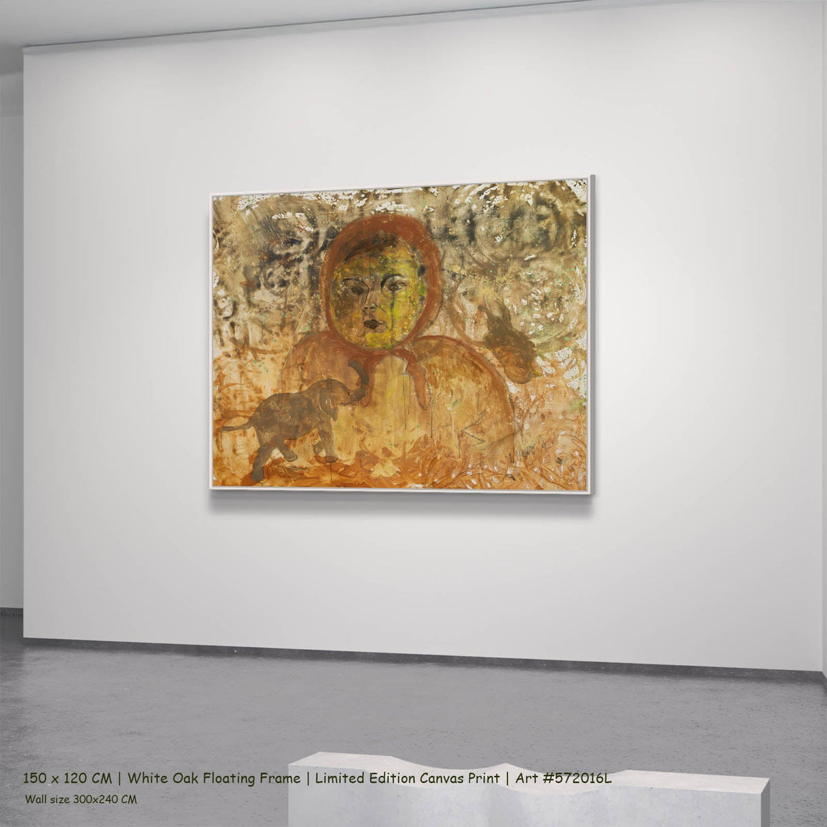 Summer Jiang — The Home I Don't Belong Modern canvas wall art in a white oak floating frame, 150 × 120 cm