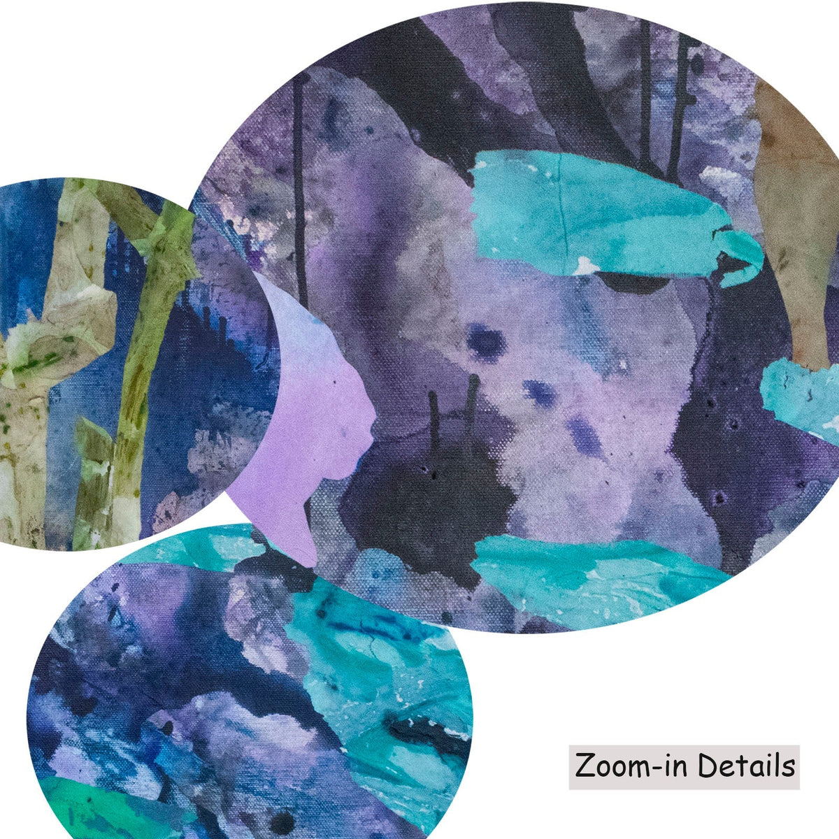 Summer Jiang — The Search canvas — close-up of brushwork texture and surface