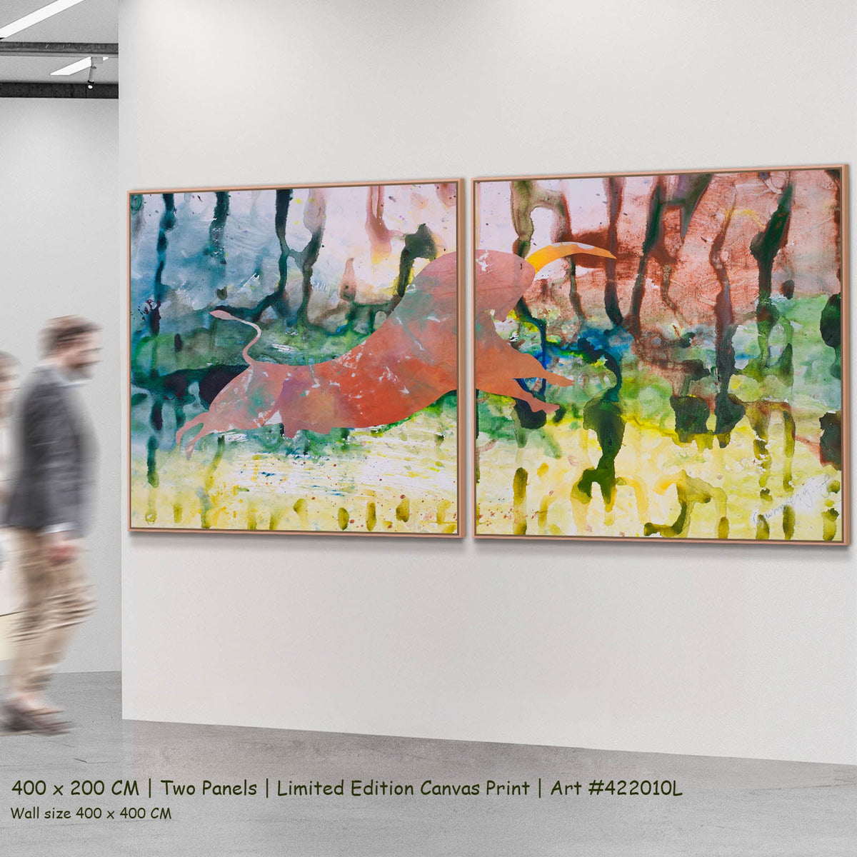 Summer Jiang — Unbreakable Large Scale Abstract two-panel canvas wall art set