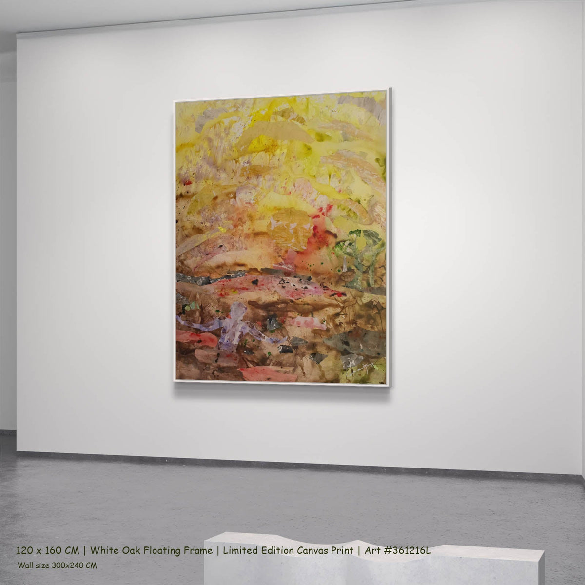 Summer Jiang — Walk Through Dawn Modern canvas wall art in a white oak floating frame, 120 × 160 cm