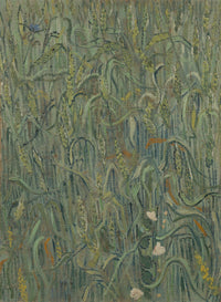 Large green Impressionist canvas print of Ears of Wheat by Vincent van Gogh