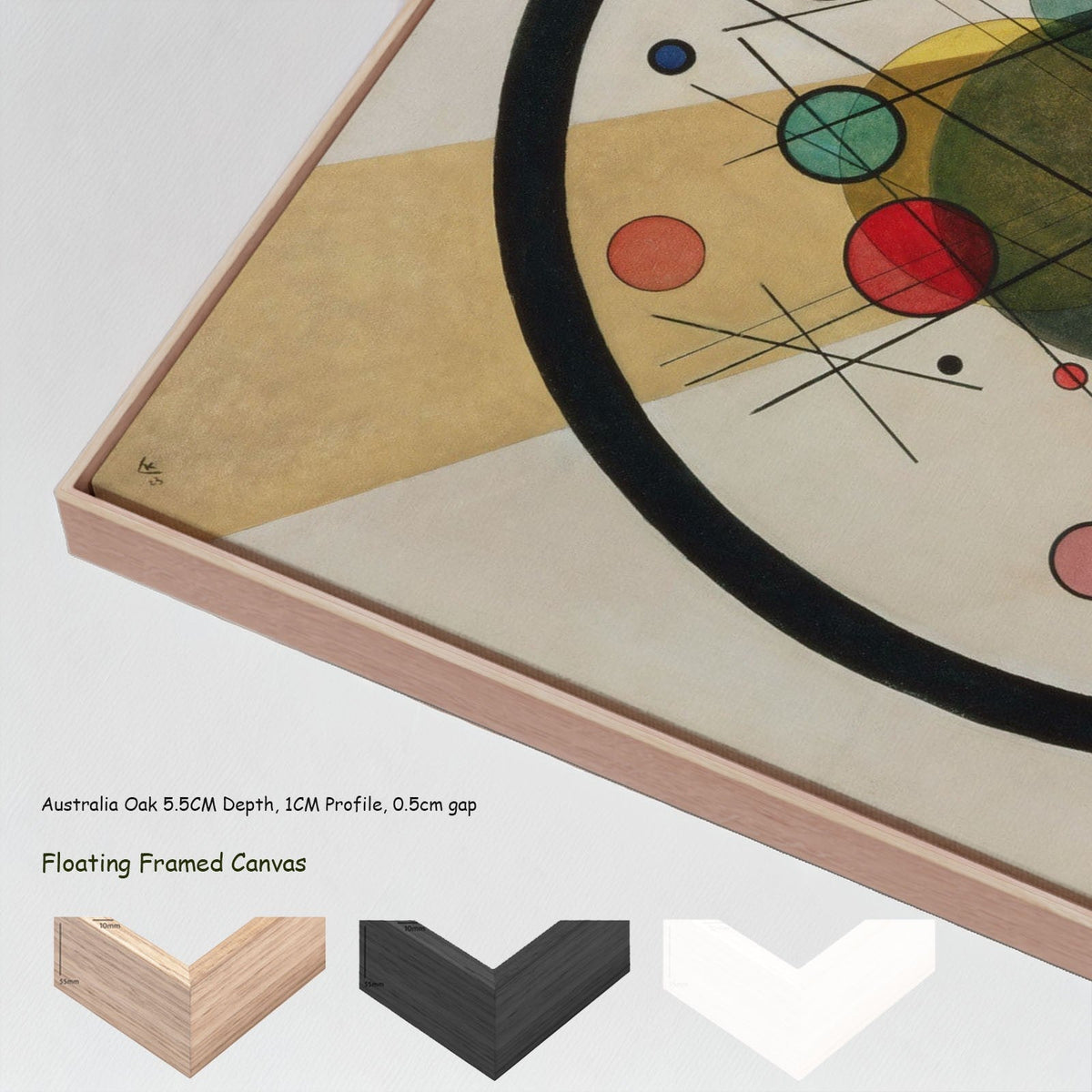 Wassily Kandinsky, Circles in a Circle — floating frames canvas 7