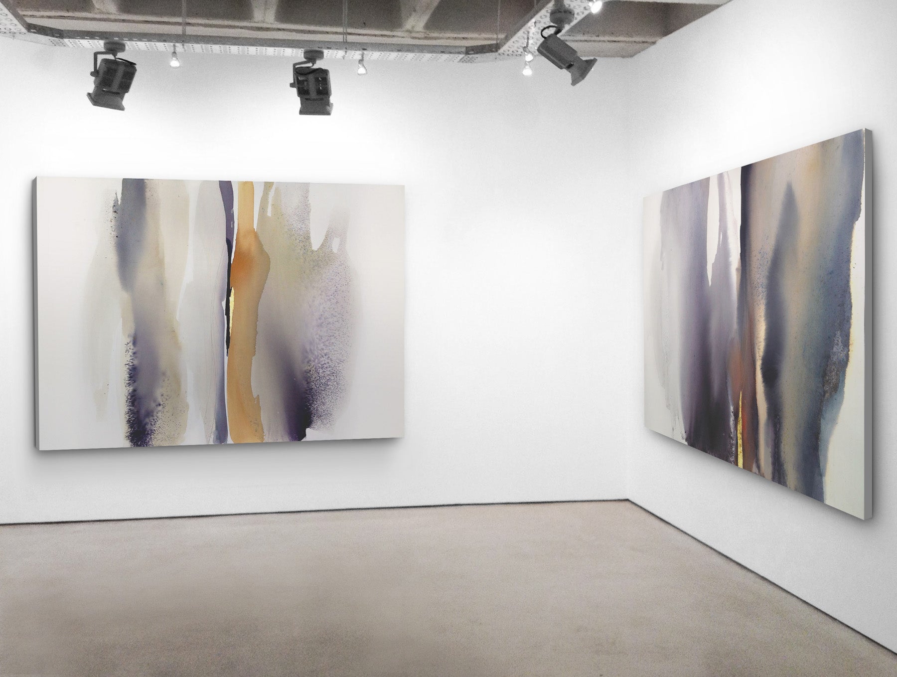 Acrylic watercolor art abstract prints matching se t| First Light | oversize canvas wall art #62A-B