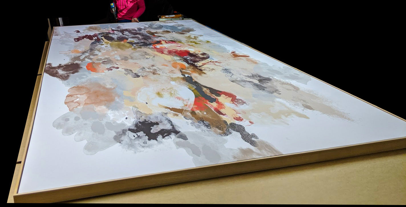 Abstract acrylic watercolor modern art print | Cherry Lake #22573