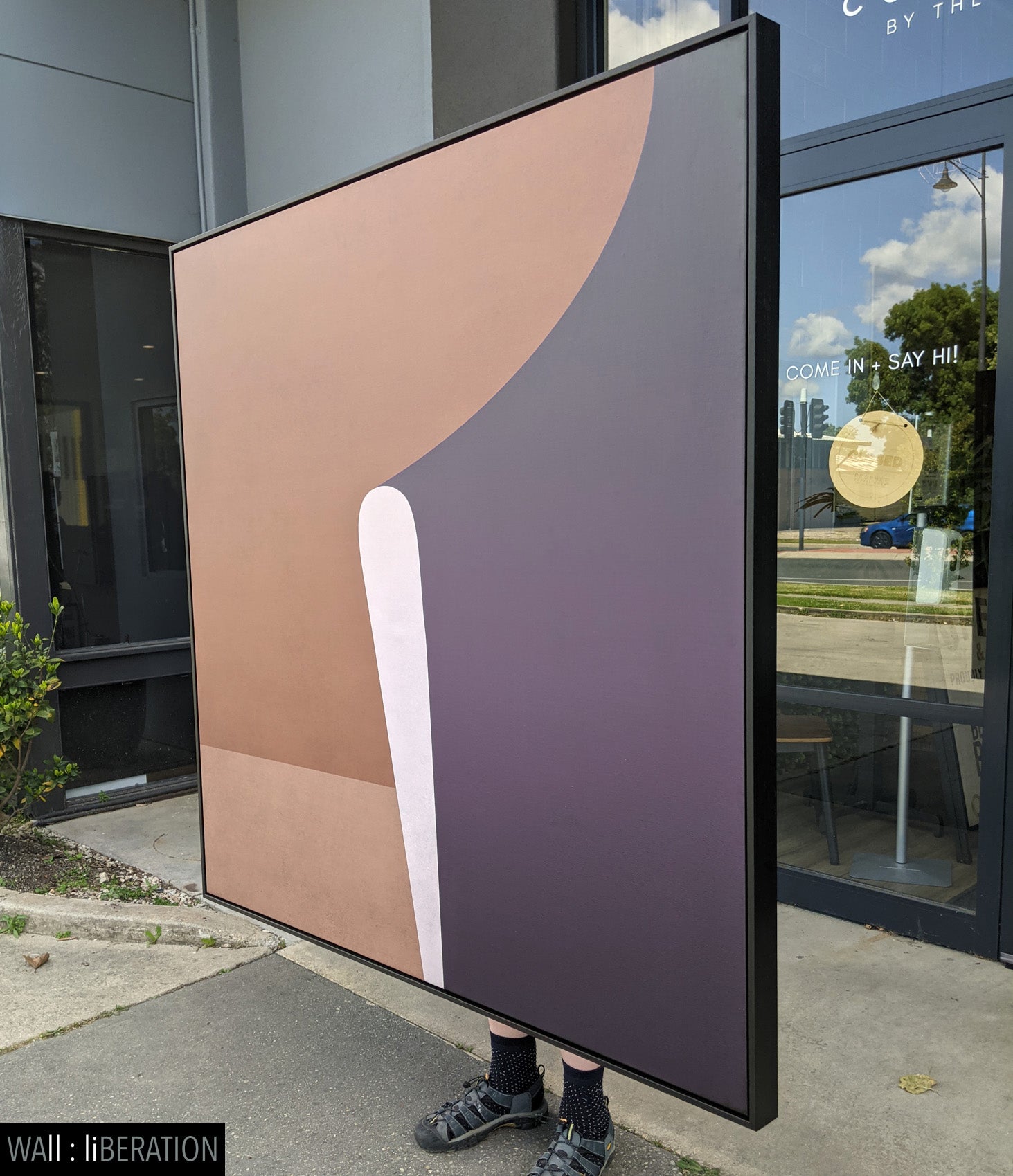 Oversize contemporary abstract art | Geometric Brown Beige Architecture #902