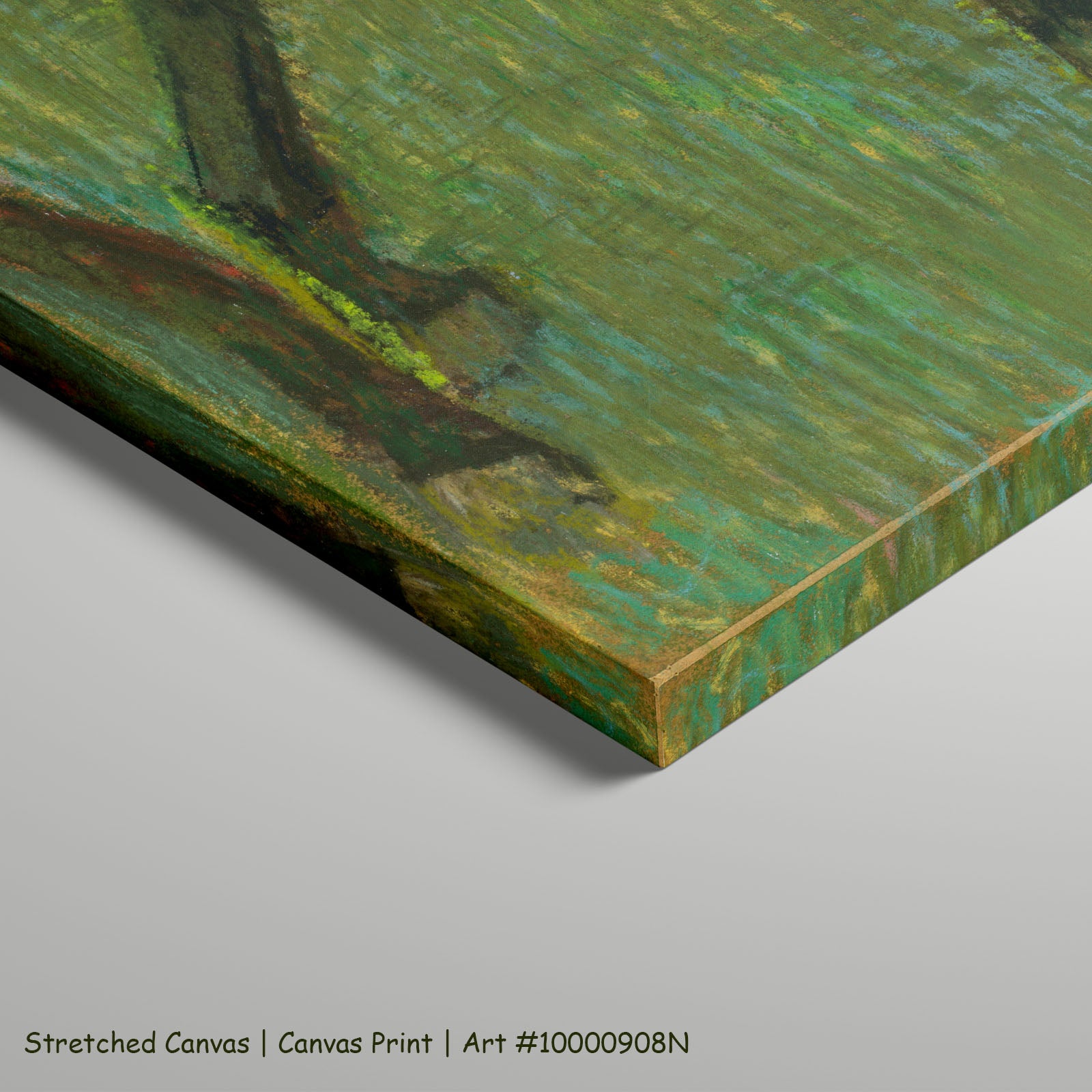 Before the Race by Edgar Degas as a large stretched green and brown Impressionist canvas print