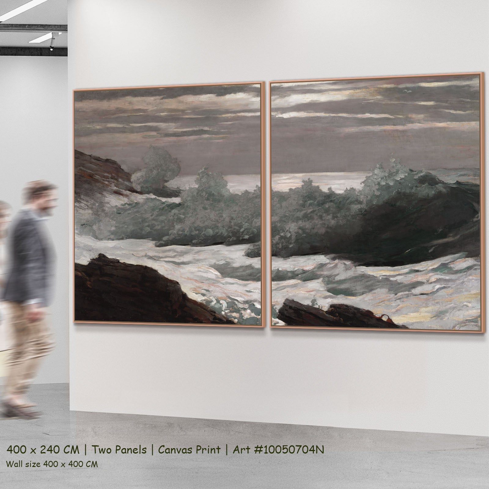 Early Morning After a Storm at by Winslow Homer as a large two-panel green and brown Landscape canvas set