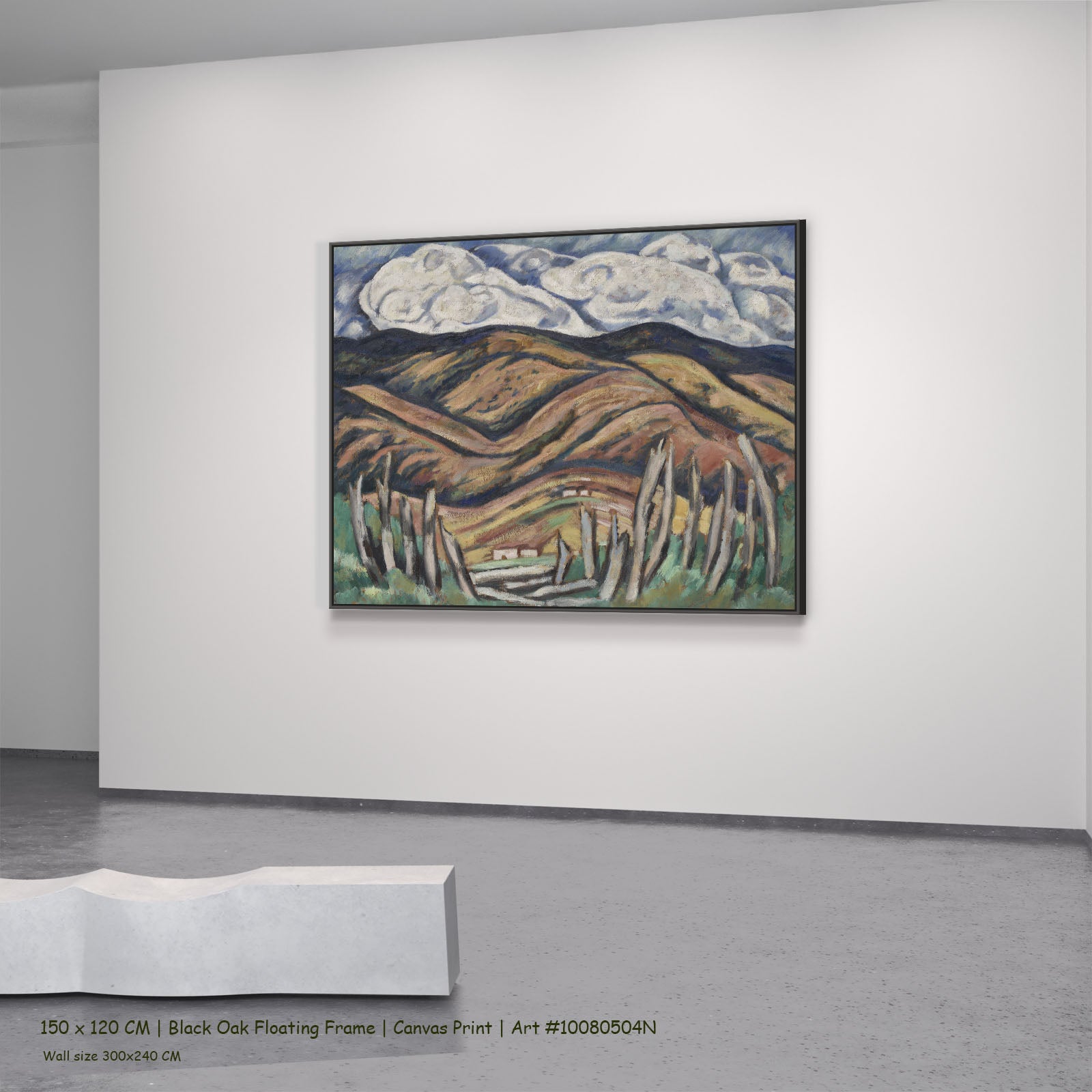 The Last of New England—The Beginning by Marsden Hartley in a black oak floating frame, large brown and green Modern Abstract