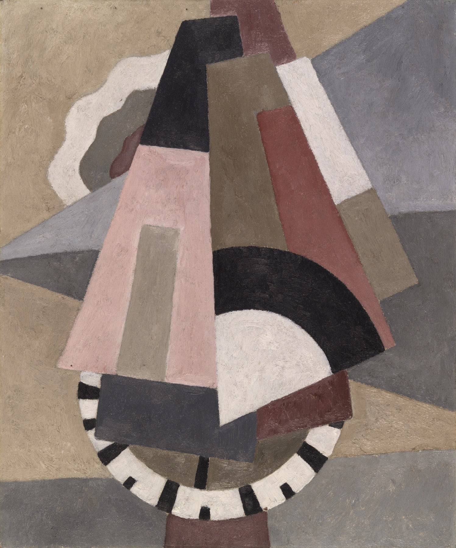 Large pink and grey Cubist Abstract canvas print of Provincetown by Marsden Hartley