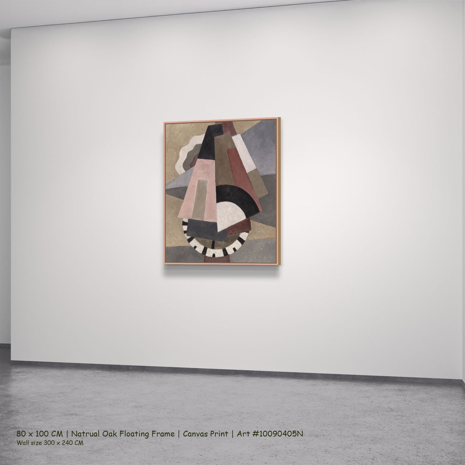 Provincetown by Marsden Hartley in a natural oak floating frame, large pink and grey Cubist Abstract canvas