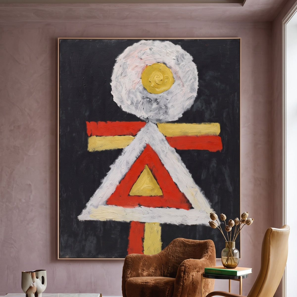 Marsden Hartley | Extra Large Red Abstract Canvas Print | Geometric Figure