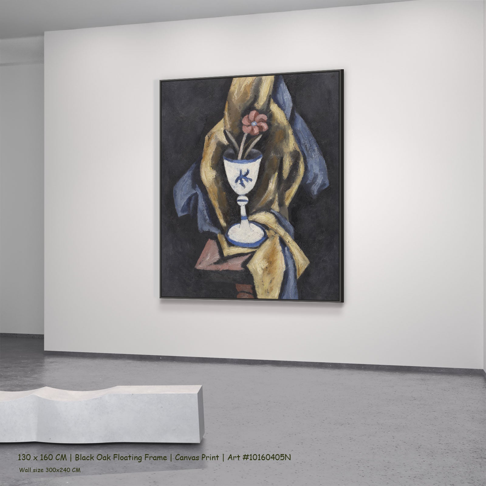 Still Life No. 15 by Marsden Hartley in a black oak floating frame, large gold and brown Modern Abstract canvas