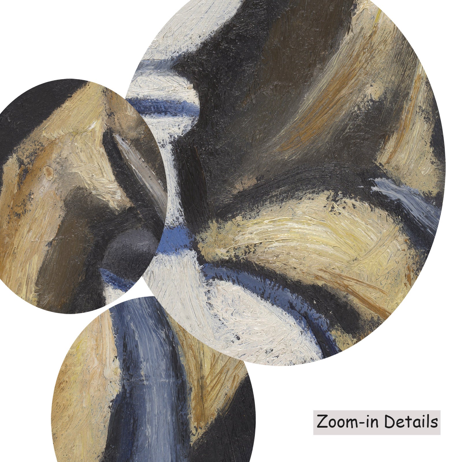 Close-up detail of the brushwork on Still Life No. 15, a large gold and brown Modern Abstract canvas by Marsden Hartley