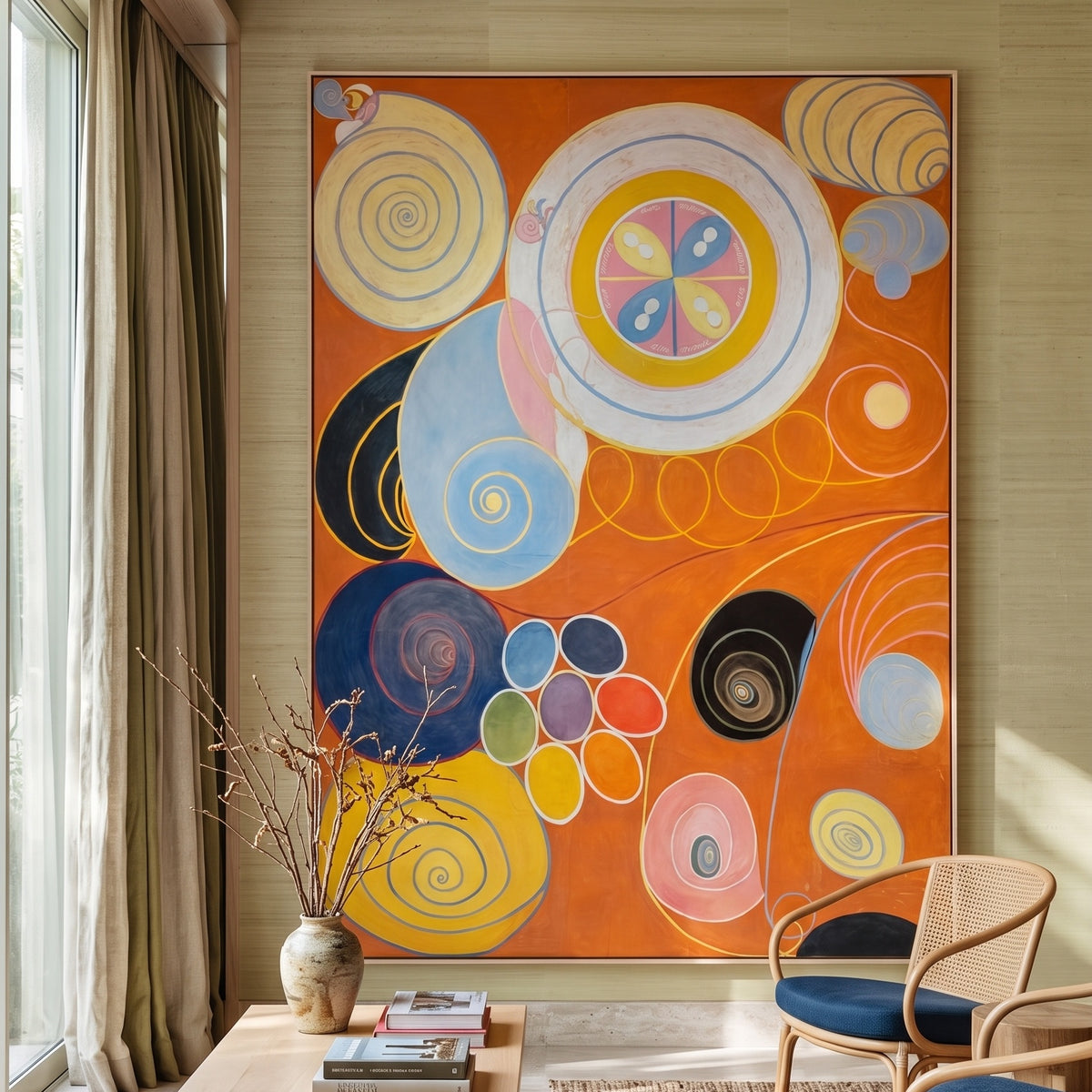Hilma af Klint | Huge Orange Yellow Abstract Wall Art | Youth