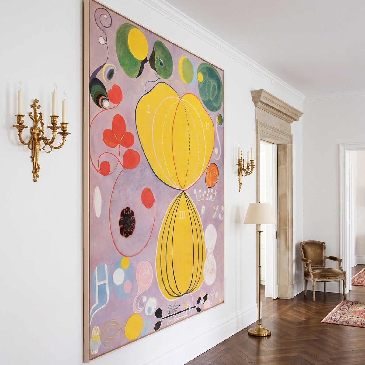 Hilma af Klint | XL Yellow Abstract Canvas Wall Art | Adulthood