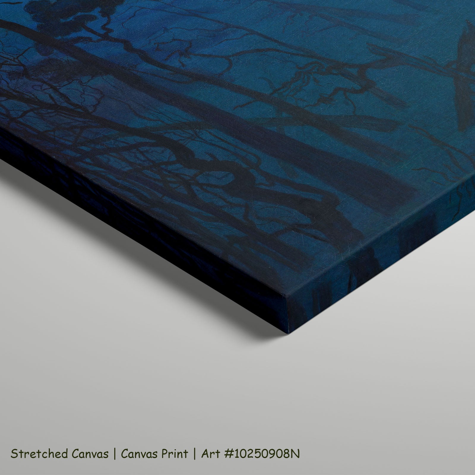 Winter Night in the Mountains by Harald Sohlberg as a large stretched blue and light blue Landscape canvas print