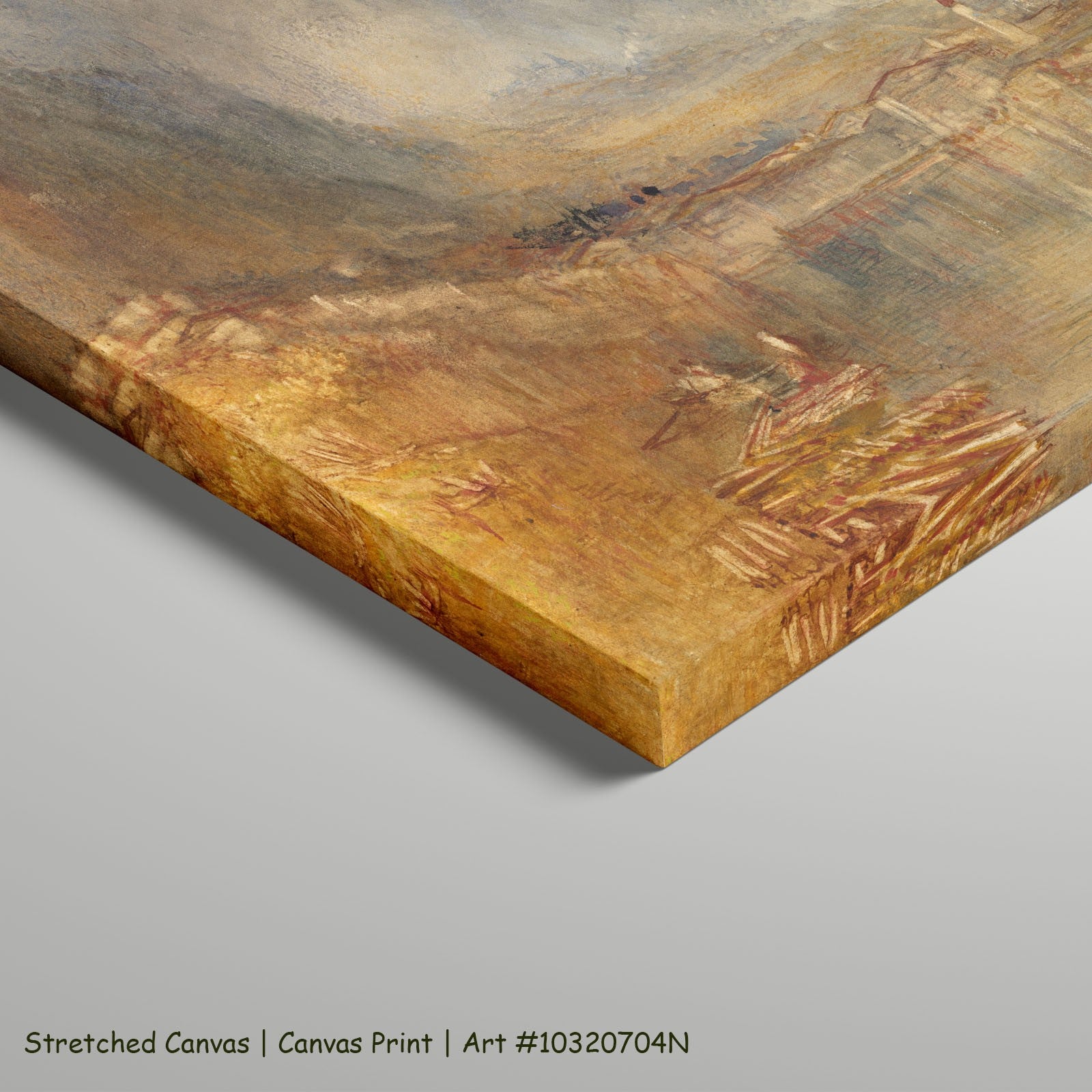 Flüelen, from the Lake of Lucerne by J.M.W. Turner as a large stretched gold and grey Landscape canvas print
